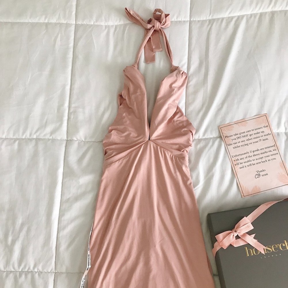 HouseofCB 'Sidra' Silky Jersey Draped Halter Dress
